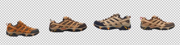 Collection sports shoes isolated on transparent background