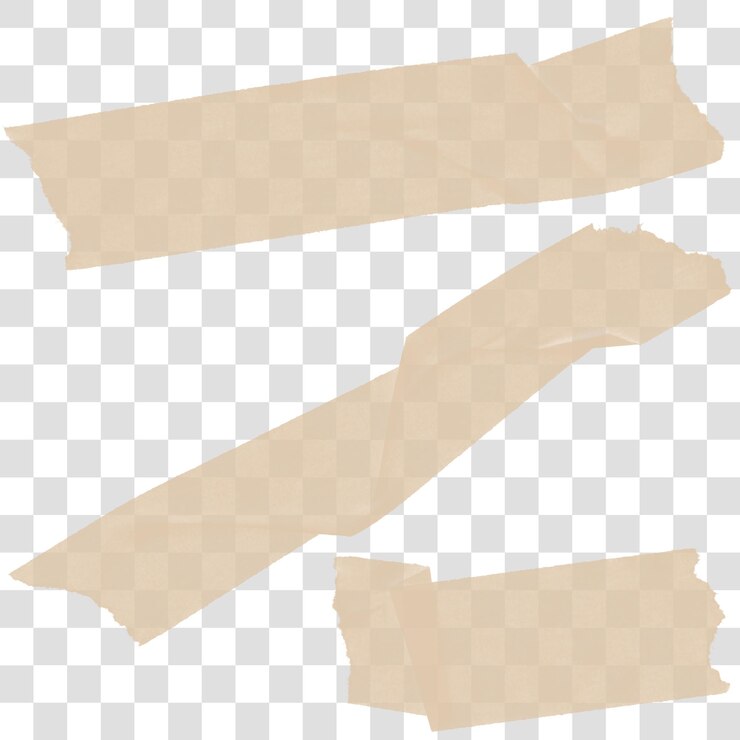 PSD a collection of torn brown tape strips isolated on a transparent background