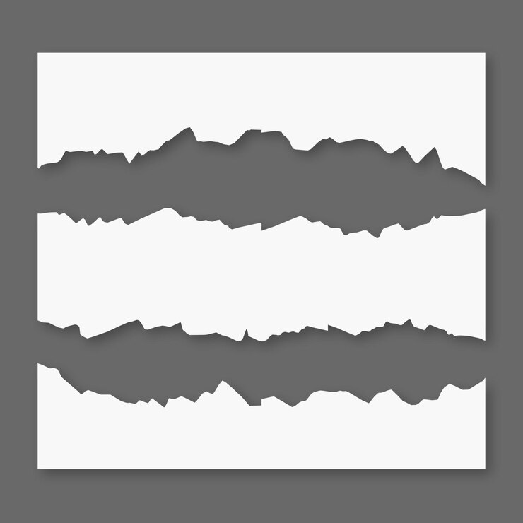 PSD collection of torn ripped paper sheets paper cut collection set design