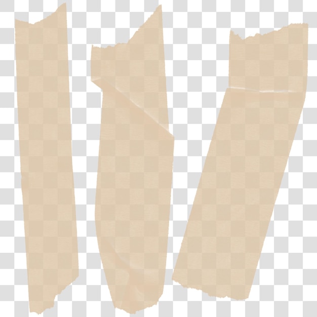 A Collection of Torn Tape Strips Isolated on a Transparent Background