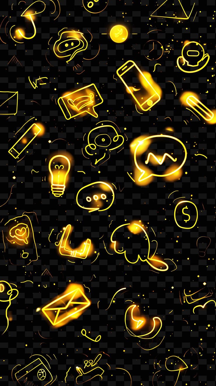 PSD collection of trading forums icons with flickering glow in set png iconic y2k shape art decorativeg