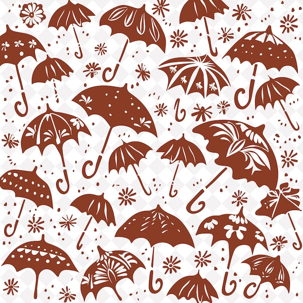 PSD una collezione di ombrelli con la parola 