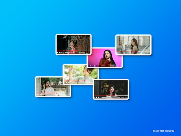 collection of video thumbnails featuring women