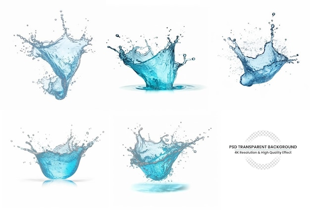 collection water splash in white background