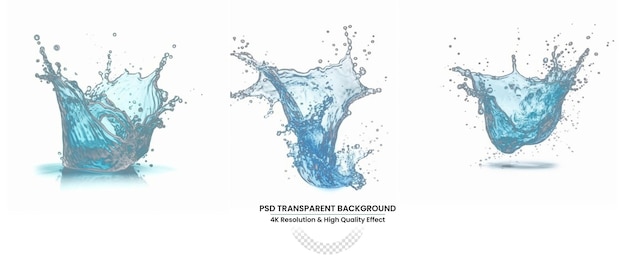 collection water splash in white background