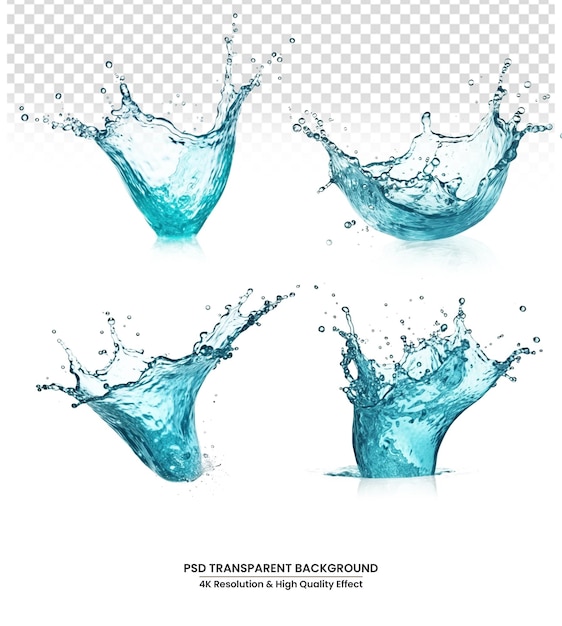 collection water splash in white background