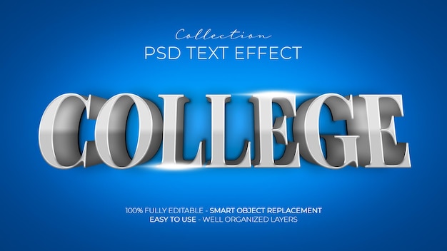 College custom text effect