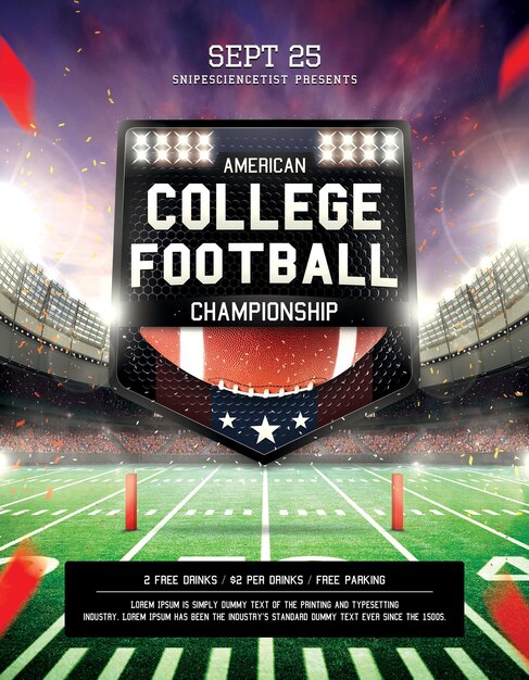 PSD college football flyer a4