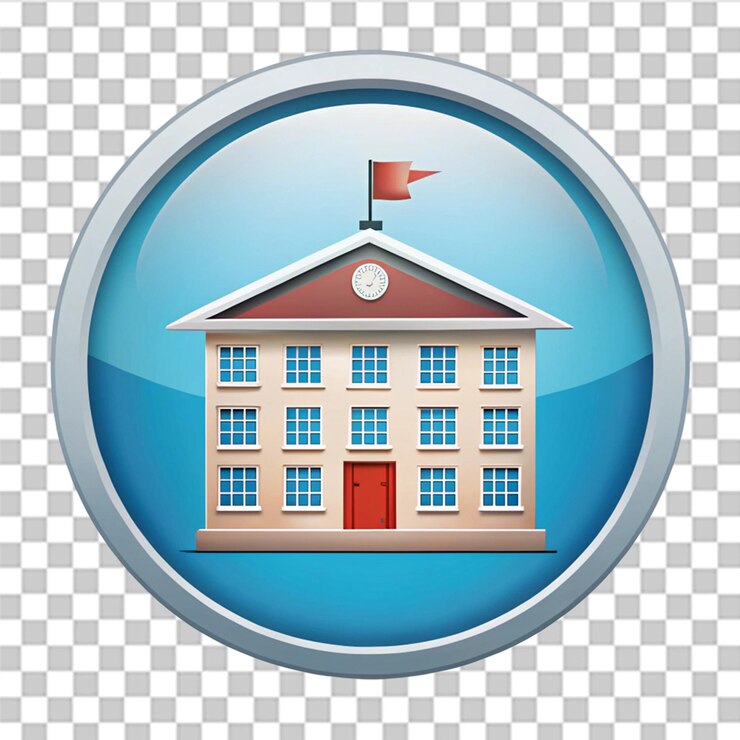 PSD 在透明背景上孤立的大学校校图标