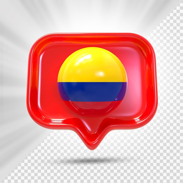 PSD bandiera della colombia nell'icona 3d