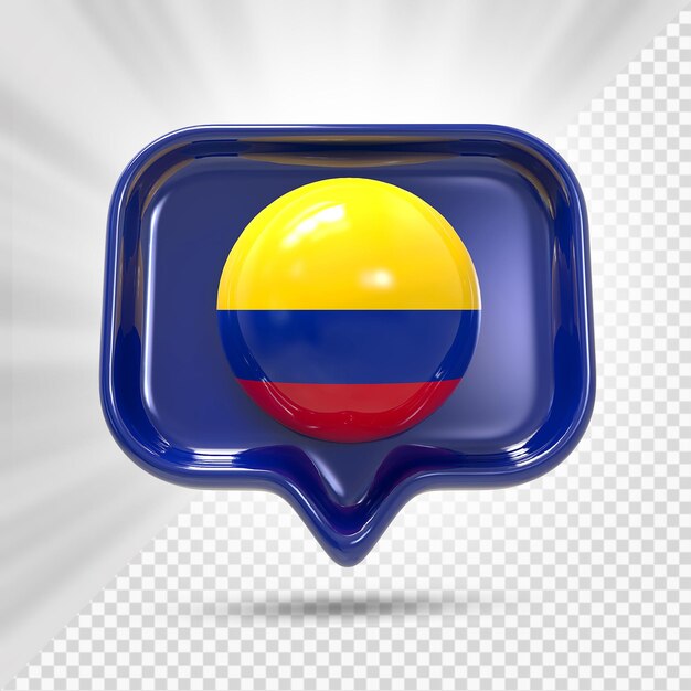 PSD bandiera della colombia nell'icona 3d