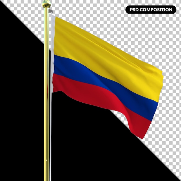 Colombia nationale vlag geïsoleerde 3d premium psd