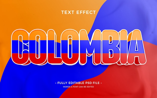 PSD effetto di testo colombia