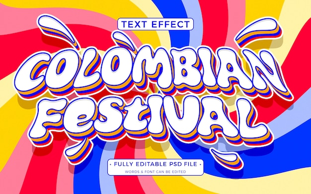 PSD colombia text effect