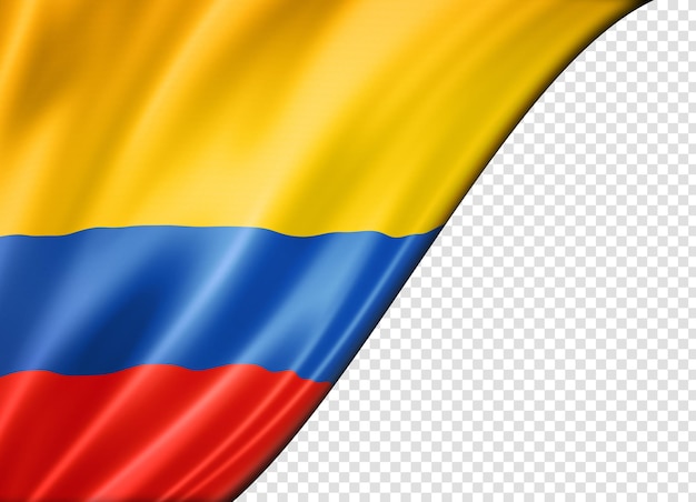 PSD 白い旗に分離されたコロンビアの旗