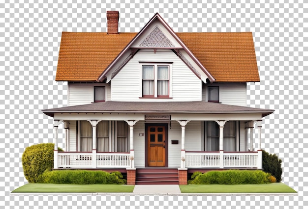 PSD colonial house isolated on transparent background