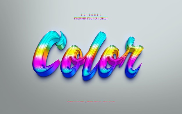 Color 3d editable premium psd text effect