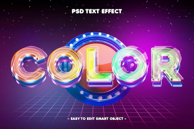 PSD color 3d editable text effect