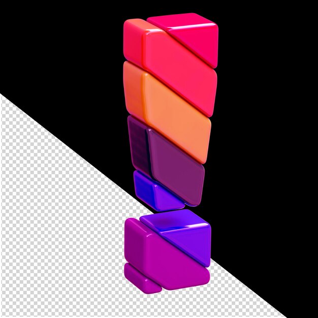 PSD color 3d symbol made of diagonal blocks