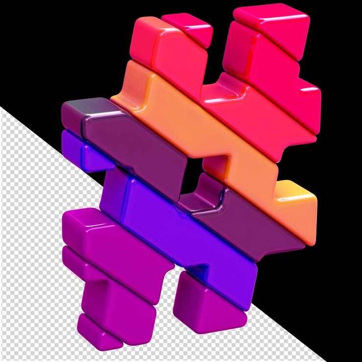PSD color 3d symbol made of diagonal blocks