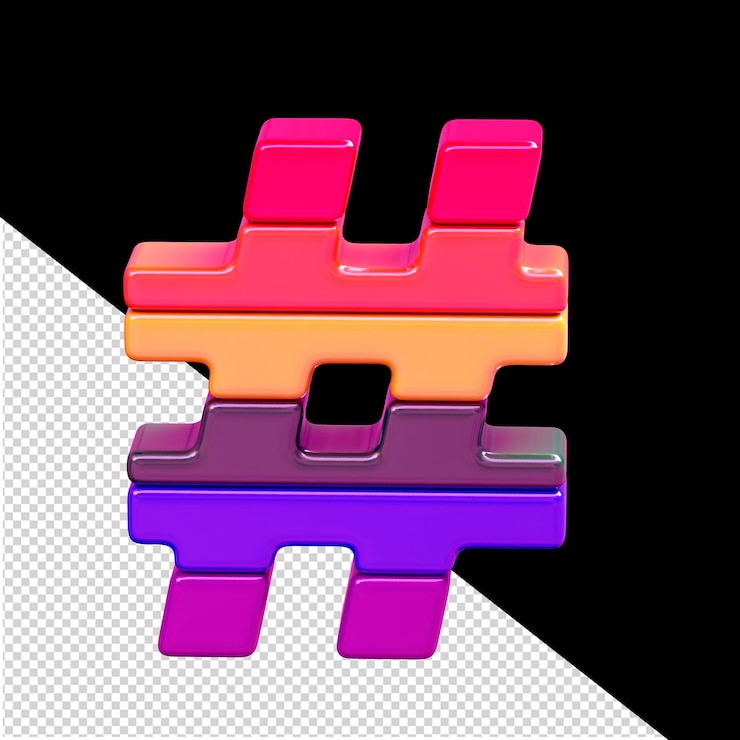 PSD color 3d symbol made of horizontal blocks