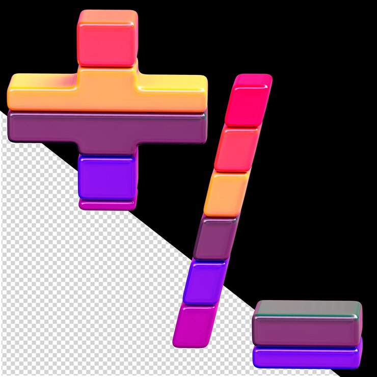 PSD color 3d symbol made of horizontal blocks