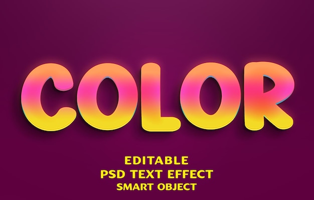 PSD color 3d text effect design