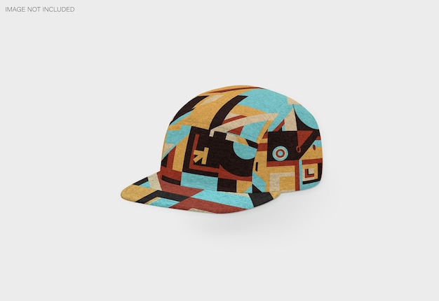 PSD color 5 panel fullcap front side view mockup template