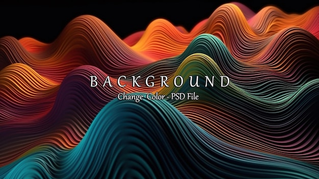 PSD color background design wavy surface ai generated