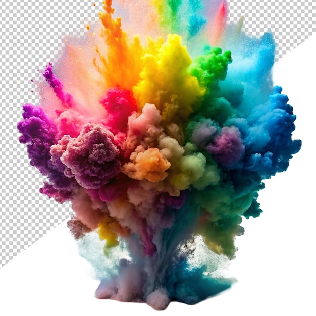 PSD color bomb blast on transparent background