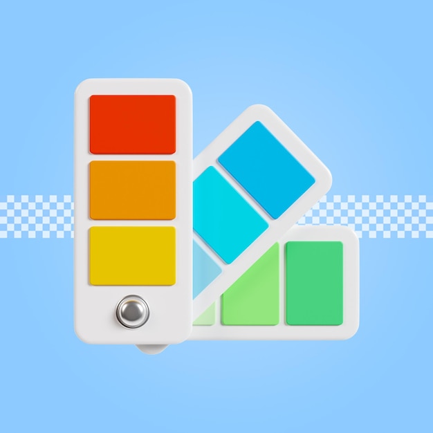 Color chart icon 3d render illustration isolated premium psd