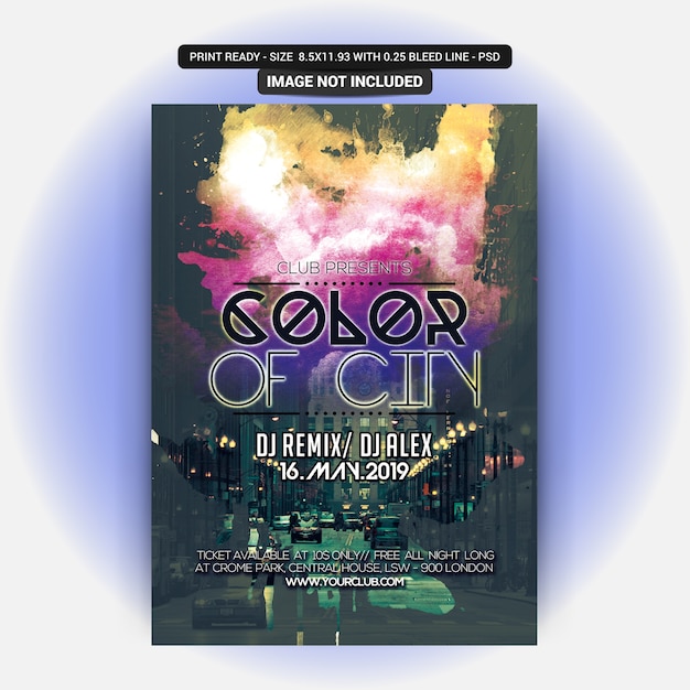 PSD color of city party flyer