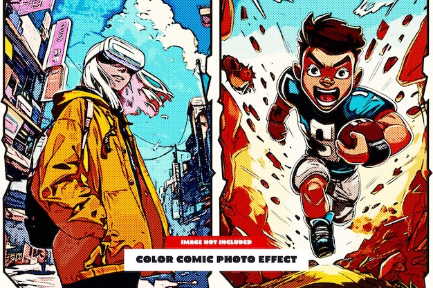color comic photo effect for poster