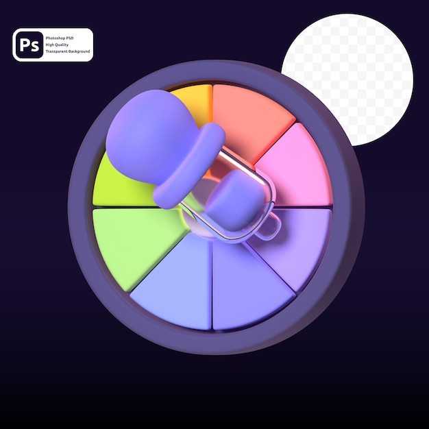 color dropper in 3d render for graphic asset web presentation or other