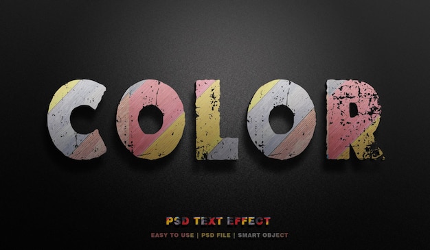 Color editable text effect