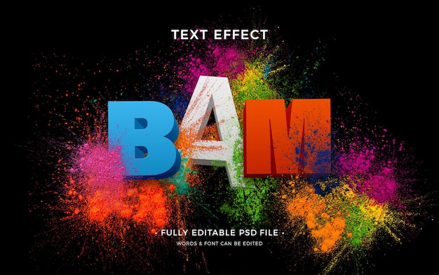 PSD color explosion text effect