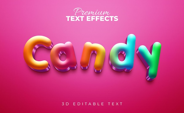 color full candy 3d text effcts style
