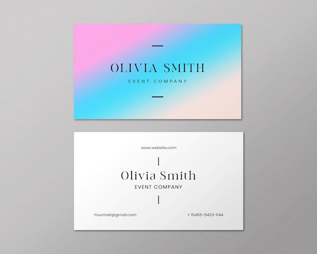 PSD color gradient business card template design