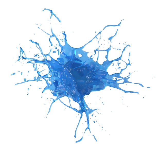color liquid splash isolated transparent background 3d rendering