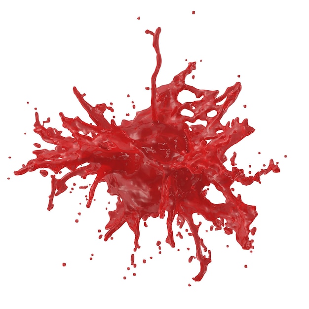 color liquid splash isolated transparent background 3d rendering