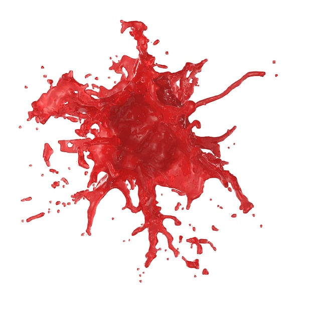 color liquid splash isolated transparent background 3d rendering