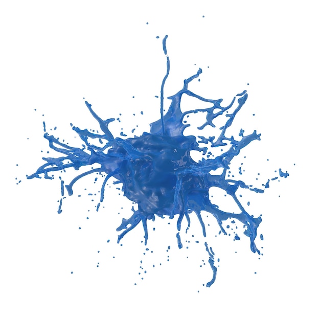 color liquid splash isolated transparent background 3d rendering