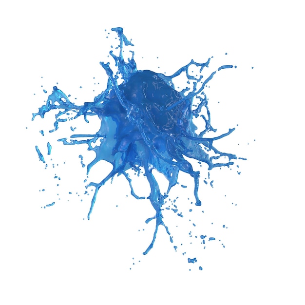 Color liquid splash isolated transparent background 3d rendering