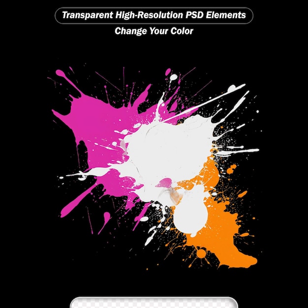 PSD color paint splashes transparent background