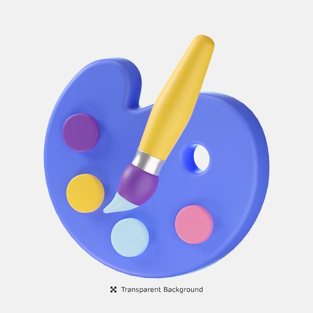 PSD color palette 3d icon illustration