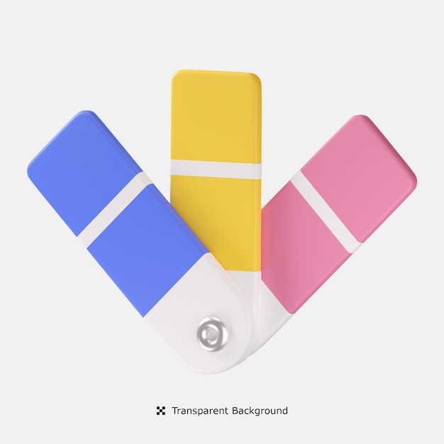 Color palette 3d icon illustration