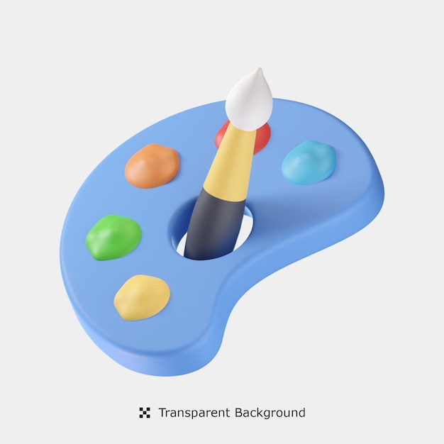 Color palette 3d icon illustration