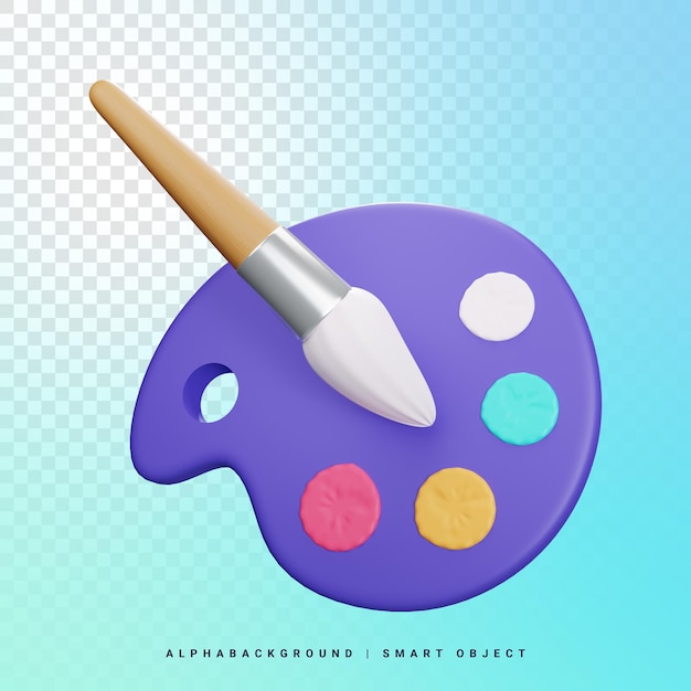Premium PSD Color palette 3d icon illustration