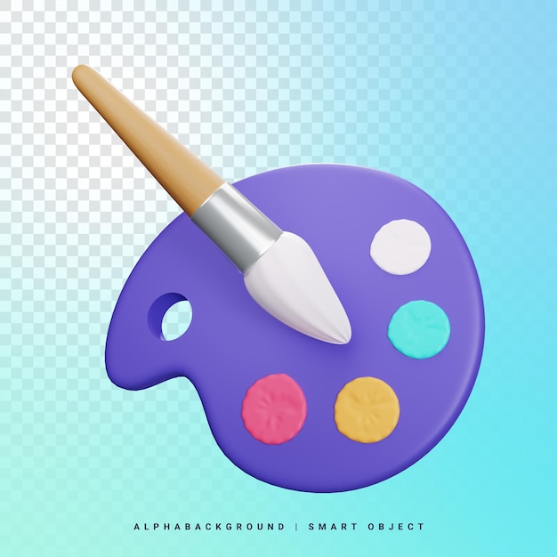 PSD color palette 3d icon illustration