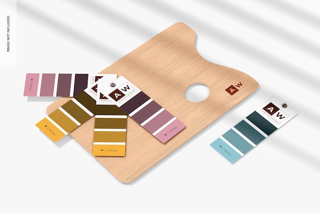 Premium PSD  Color palette cards mockup